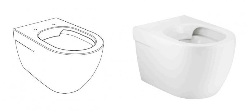 Pressalit væghængt toilet m/Projecta D Solid Pro sæde Pressalit væghængt toilet m/Projecta D Solid Pro sæde