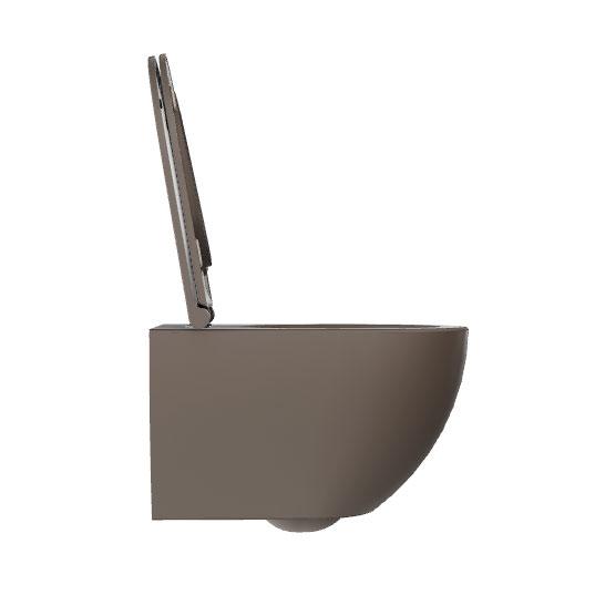 Lavabo Comoda rimless v&aelig;gh&aelig;ngt toilet inkl. EasyClean og s&aelig;de m/soft-close - Taupe