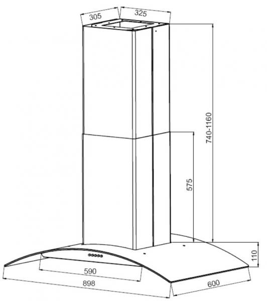 Eico Torino 2 I 90 frithængende emhætte - Rustfrit stål Eico Torino 2 I 90 frithængende emhætte - Rustfrit stål