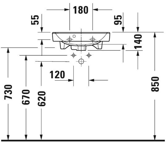 Duravit No.1 45 h&aring;ndvask t/v&aelig;g eller m&oslash;bel