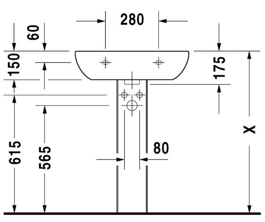 Duravit D-Code 60 h&aring;ndvask t/v&aelig;g
