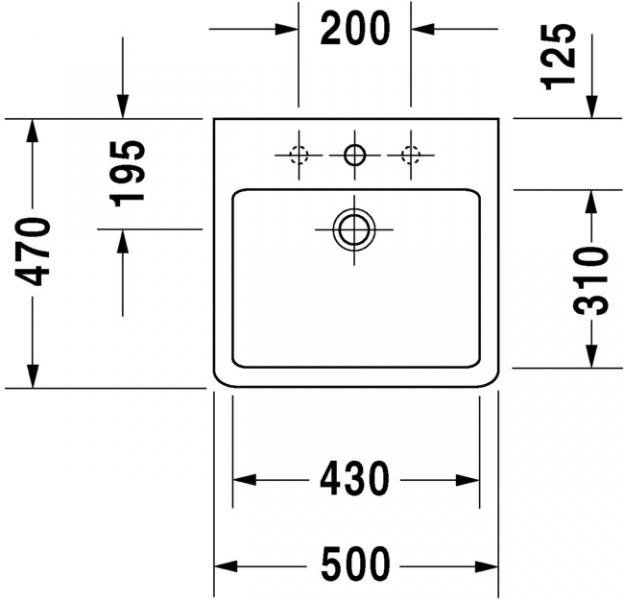 Duravit Vero 50 bowlevask op til v&aelig;g - 1 hanehul
