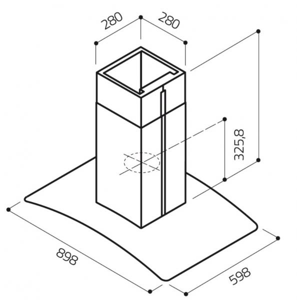 Eico Reef I 90 X GL frithængende emhætte - Rustfrit stål Eico Reef I 90 X GL frithængende emhætte - Rustfrit stål