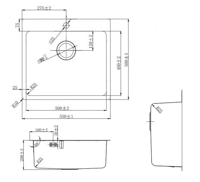 Lavabo LA 550 køkkenvask inkl. køkkenarmatur i gunmetal Lavabo LA 550 køkkenvask inkl. køkkenarmatur i gunmetal