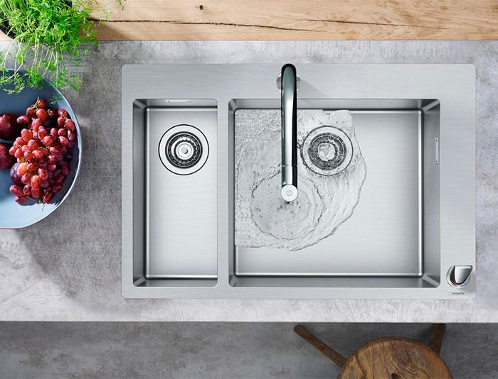 hansgrohe S712-F655 k&oslash;kkenvask m/skyllesk&aring;l - Rustfrit st&aring;l