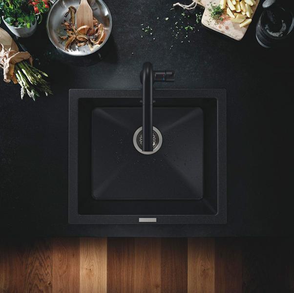 Grohe K700U køkkenvask i komposit u/bagkant 60-C - Sort Grohe K700U køkkenvask i komposit u/bagkant 60-C - Sort