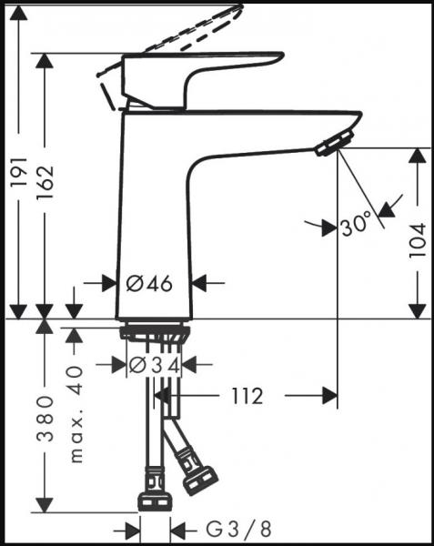 Hansgrohe Talis E 110 h&aring;ndvaskarmatur m/CoolStart - Poleret guld optik