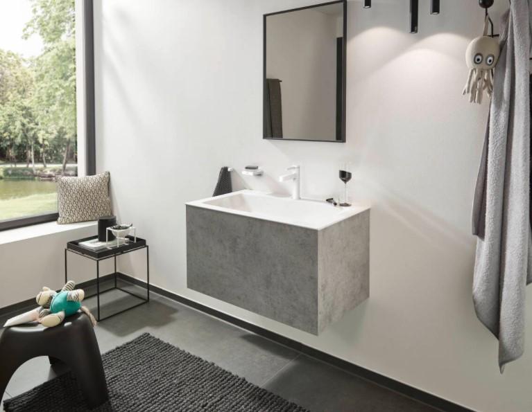 Hansgrohe Finoris 110 h&aring;ndvaskarmatur m/push-open - Mat hvid