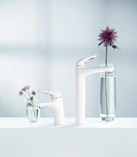Grohe Eurostyle h&aring;ndvaskarmatur m/hul - Hvid