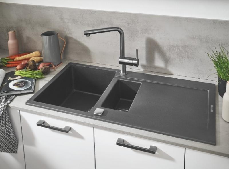 Grohe Minta køkkenarmatur m/udtræk og L-tud - Krom Grohe Minta køkkenarmatur m/udtræk og L-tud - Krom