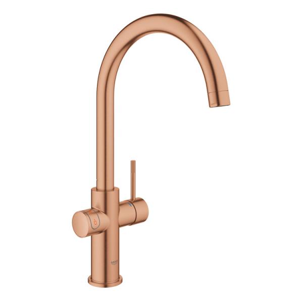 Grohe Red II Duo køkkenbatteri m/3L vandvarmer og C-tud - Børstet warm sunset Grohe Red II Duo køkkenbatteri m/3L vandvarmer og C-tud - Børstet warm sunset