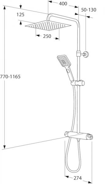 Gustavsberg Nautic square bruses&aelig;t krom