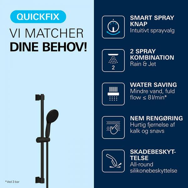 Grohe Vitalio Start 110 bruses&aelig;t 2 sprays - Mat sort