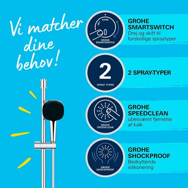 Grohe Vitalio Comfort 110 bruses&aelig;t 2 sprays