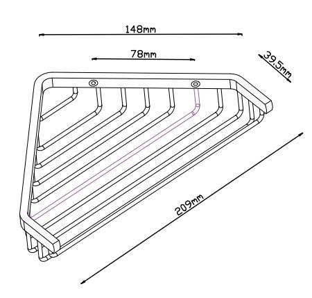 Lavabo Luna hj&oslash;rnehylde til bad - Mat sort