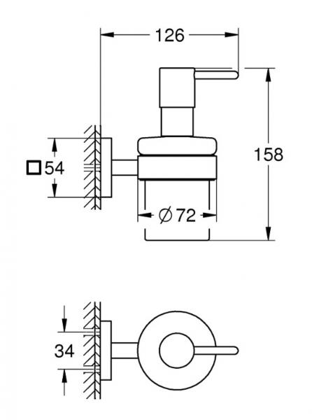 Grohe Start Cube s&aelig;bedispenser til v&aelig;g - Krom