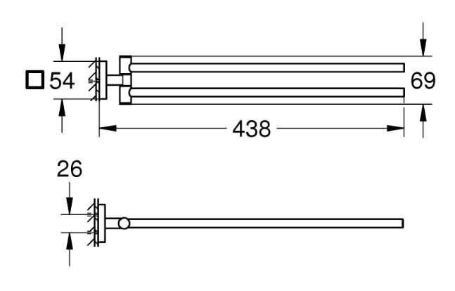 Grohe Start Cube dobbelt svingbar h&aring;ndkl&aelig;deholder - Krom