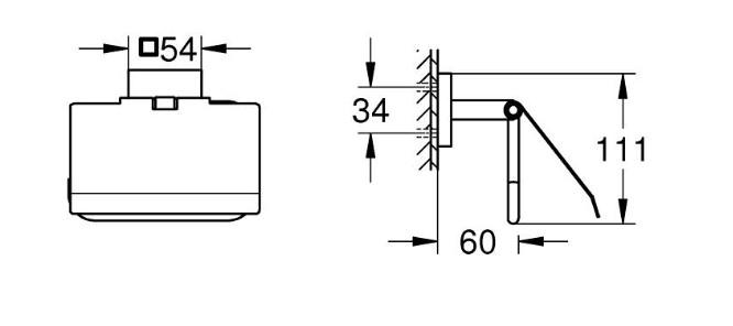 Grohe Start Cube toiletpapirholder m/låg - Krom Grohe Start Cube toiletpapirholder m/låg - Krom