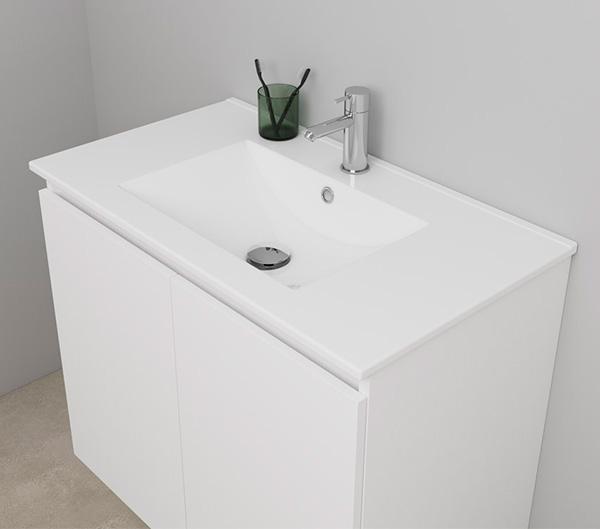 Sanibell Online 81 m&oslash;bels&aelig;t m/grebsfri l&aring;ger - Mat hvid - Flatpack