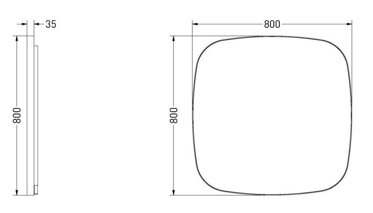 Sanibell Ink SP30 superellipse spejl m/backlight, varme og sensor 80 x 80 cm - Børstet mat guld Sanibell Ink SP30 superellipse spejl m/backlight, varme og sensor 80 x 80 cm - Børstet mat guld