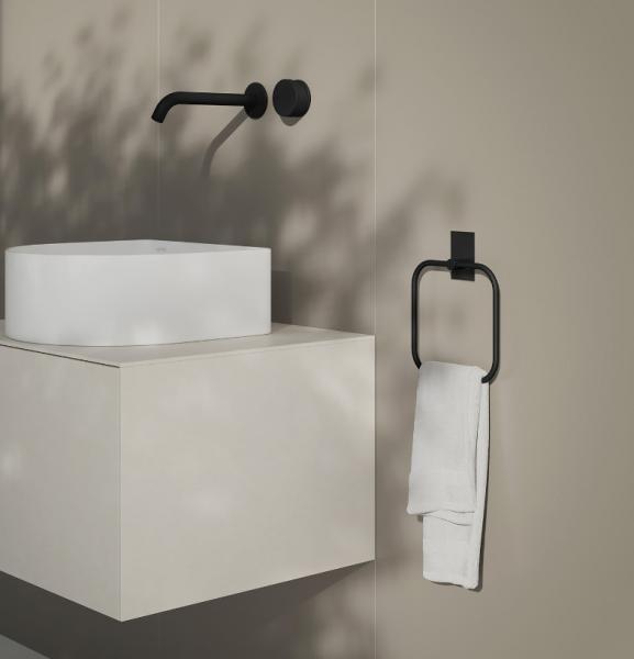 Beslagsboden h&aring;ndkl&aelig;dering, kantet - Selvkl&aelig;bende - Mat sort