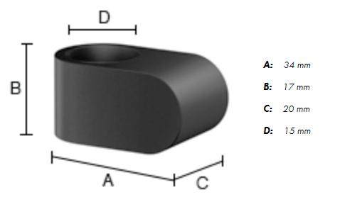Beslagsboden d&oslash;rstop til d&oslash;rgreb gummi 2 stk - Gr&aring;