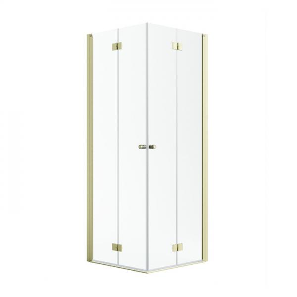 Str&oslash;mberg Noma 110 bruseniche m/folded&oslash;re - 90x90 cm - Klar glas/b&oslash;rstet messing