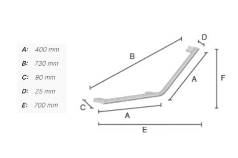 Smedbo Living V formet badekarsgreb - Krom - Højre Smedbo Living V formet badekarsgreb - Krom - Højre