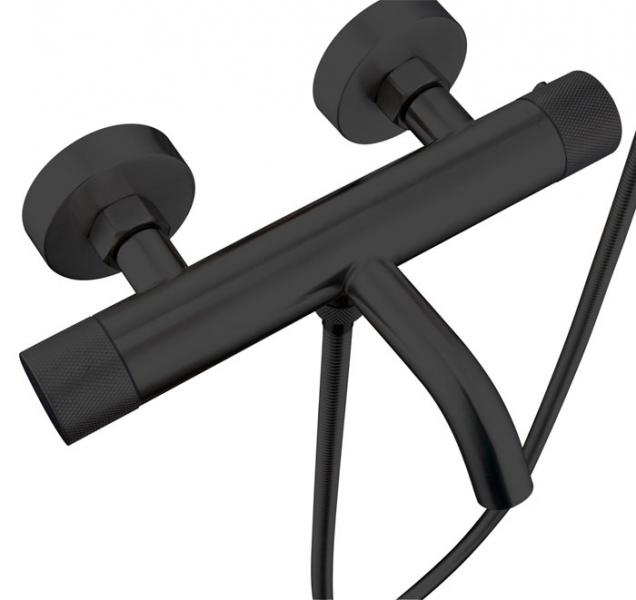 Cassøe komplet badekararmatur m/crystal cut - Mat sort Cassøe komplet badekararmatur m/crystal cut - Mat sort