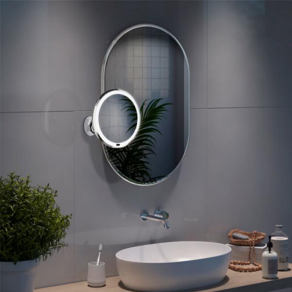 Beslagsboden Glow makeupspejl m/lys, sugekop og 7x forstørrelse - Krom Beslagsboden Glow makeupspejl m/lys, sugekop og 7x forstørrelse - Krom