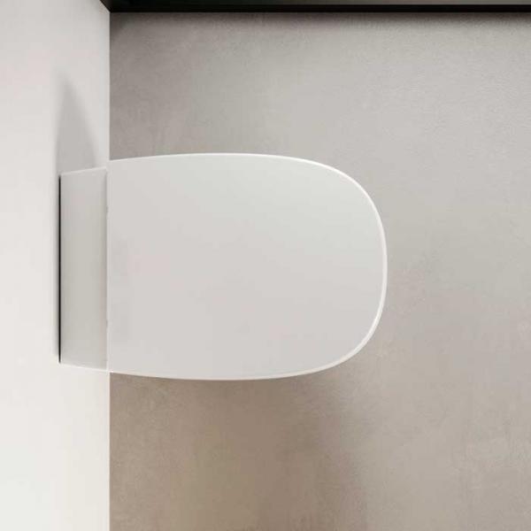 Catalano Alvea toiletpakke inkl. toilets&aelig;de m/SoftClose, cisterne og mat sort betjening