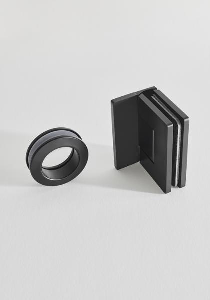 Hafa Infinity bruseniche m/fast v&aelig;g - Lace glas - Sort - 90x90 cm