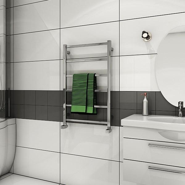 Strømberg Hagen håndklædetørrer til kombidrift - 50x78 cm - Krom Strømberg Hagen håndklædetørrer til kombidrift - 50x78 cm - Krom