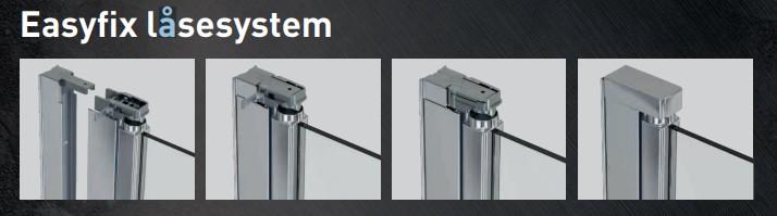 Alterna Vetro fast brusev&aelig;g 70x200 m/ EasyClean - Klar/Krom