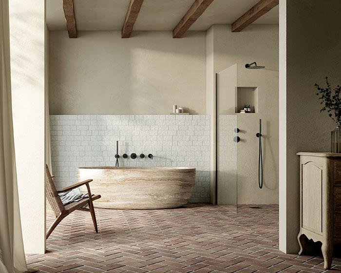 Damixa Silhouet BS 2 komplet badekararmatur til indbygning - B&oslash;rstet kobber PVD