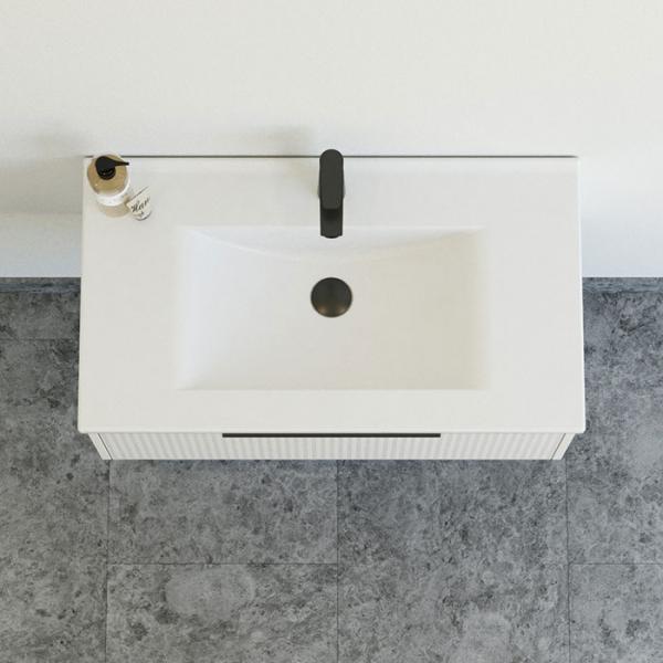 Dansani Mido+ Classic 81 møbelsæt m/Amber vask og 1 skuffe - Striber/mat sand Dansani Mido+ Classic 81 møbelsæt m/Amber vask og 1 skuffe - Striber/mat sand