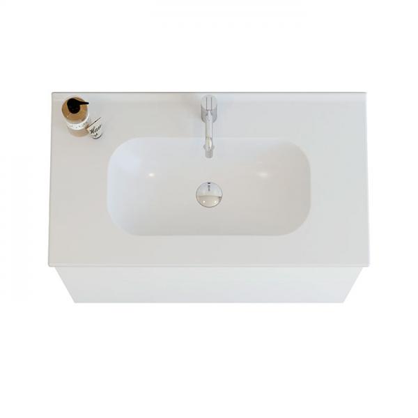 Dansani Luna 81 m&oslash;bels&aelig;t m/Kantate vask, h&oslash;j skuffe og indretning - Hvid mat