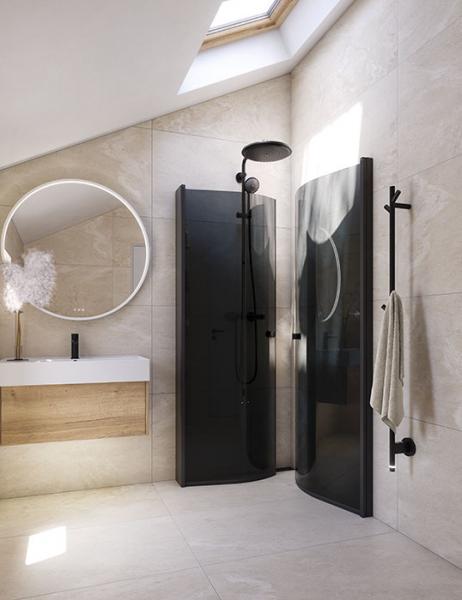 Dansani Match E+E brusehjørne - 90x90 cm - Tonet glas/mat sort Dansani Match E+E brusehjørne - 90x90 cm - Tonet glas/mat sort