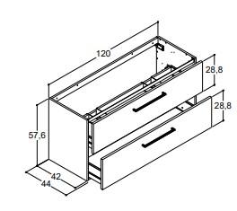 Dansani Mido+ 120 møbelsæt m/Amber dobbelt håndvask - Varm eg Dansani Mido+ 120 møbelsæt m/Amber dobbelt håndvask - Varm eg
