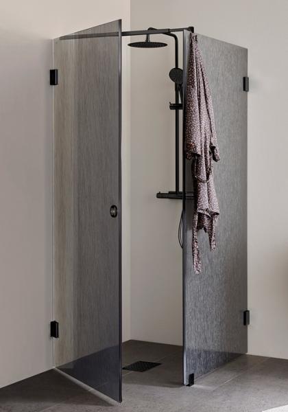 Hafa Infinity bruseniche m/fast v&aelig;g - Lace glas - Sort - 90x90 cm