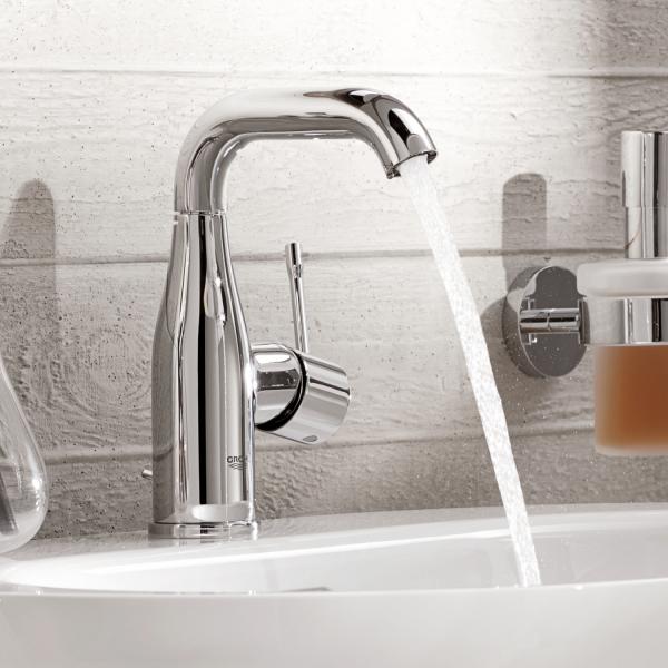 Grohe Essence New M h&aring;ndvaskarmatur m/bundventil - Poleret hard graphite