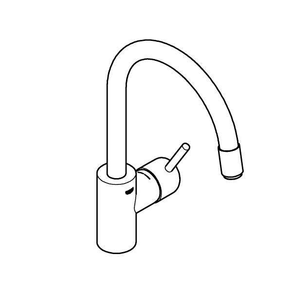 Grohe NEW Concetto k&oslash;kkenarmatur m/udtr&aelig;k og C-tud - Krom