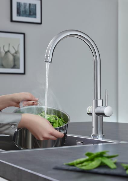 Grohe Red II Duo k&oslash;kkenbatteri m/3L vandvarmer og C-tud - Krom