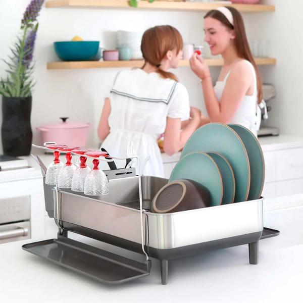 Simplehuman opvaskebakke m/st&aring;lramme - Hvid