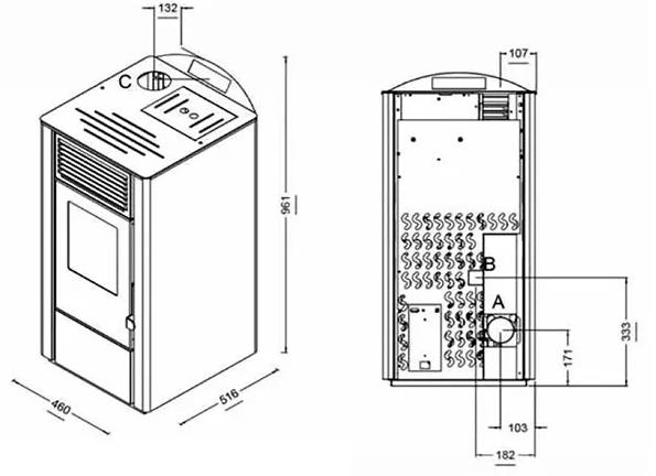 Langå Lory træpilleovn - Sort Langå Lory træpilleovn - Sort