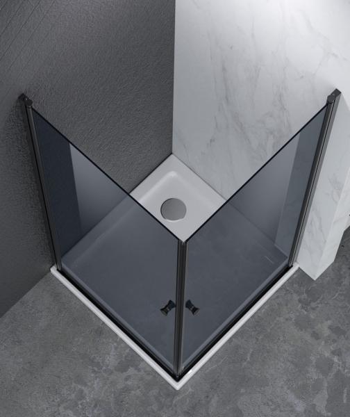 Nortiq brusehj&oslash;rne 90x90 - M&oslash;rkt glas/mat sort