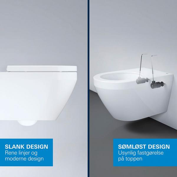Grohe Euro 2.0 v&aelig;gh&aelig;ngt toilet inkl. HyperClean og s&aelig;de m/Softclose og QuickRelease