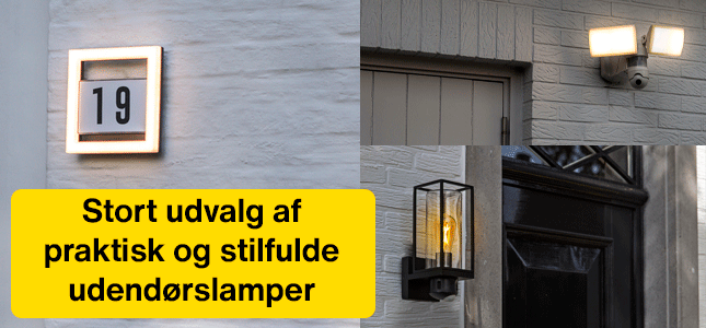 Udend&oslash;rslamper - stort udvalg